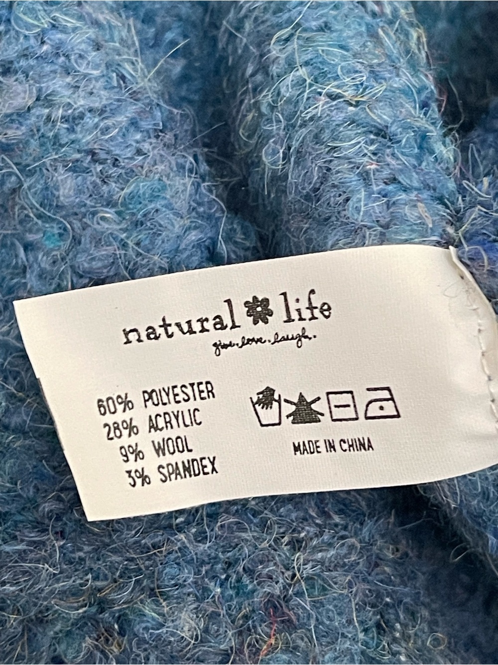 Natural Life Blue Ombré Tunic Sweater size XL Oversized Coastal Chic Boho Artsy - Picture 7 of 9